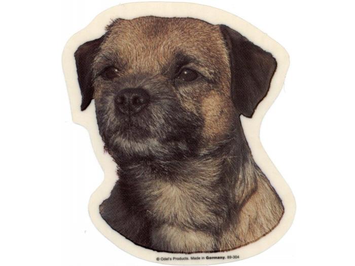 Border Terrier, hv. Vælg: Klistermærke, nøglering, broche, slipsenål, mm.