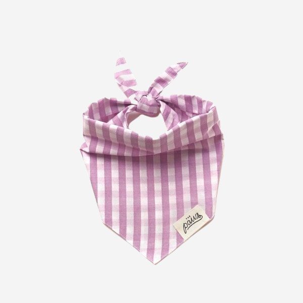 Classic Lila Check // Hundebandana med lilla tern (medium) - M