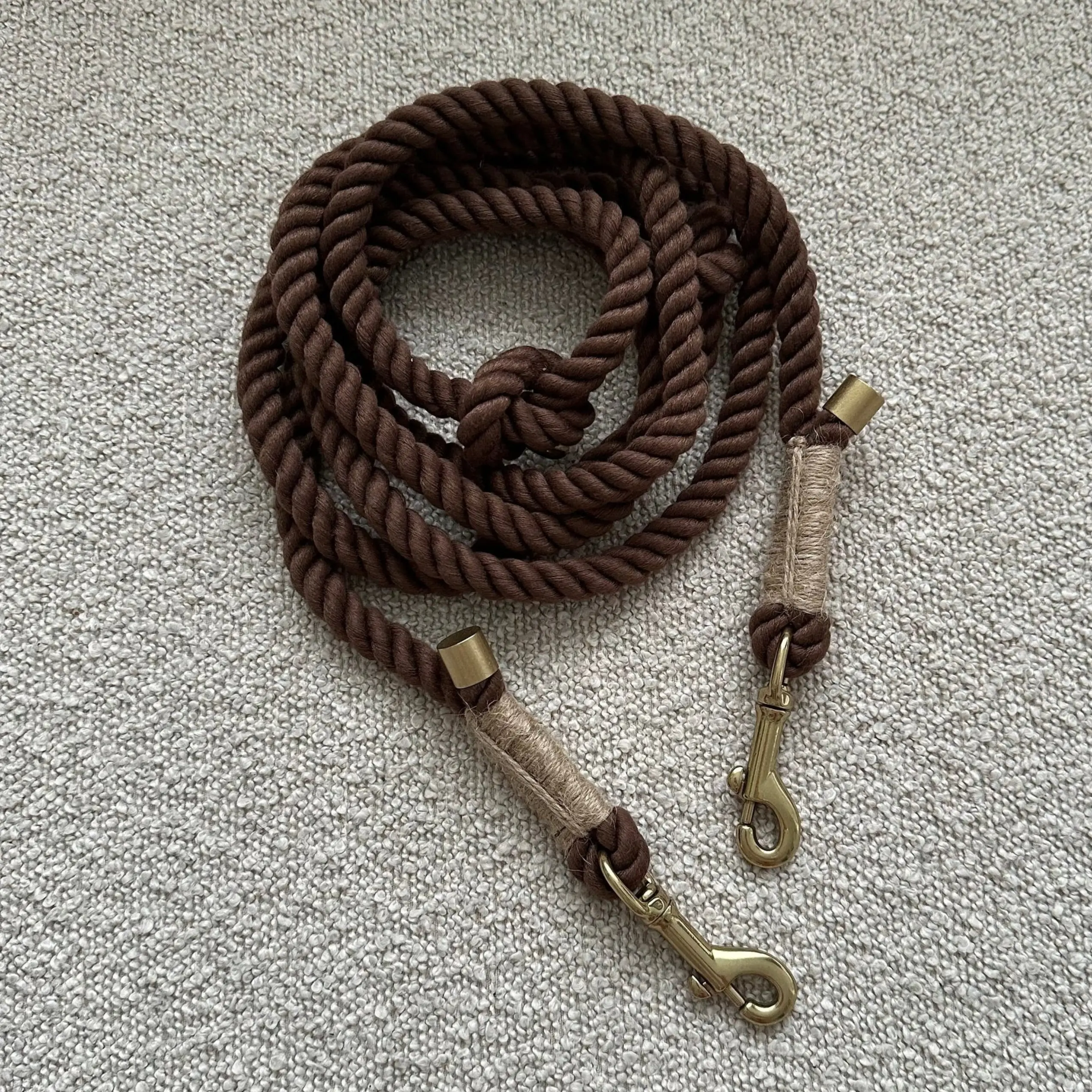 Drew&apos;s Dogwear Brun // Justerbar og blød rebline (mørkebrun)