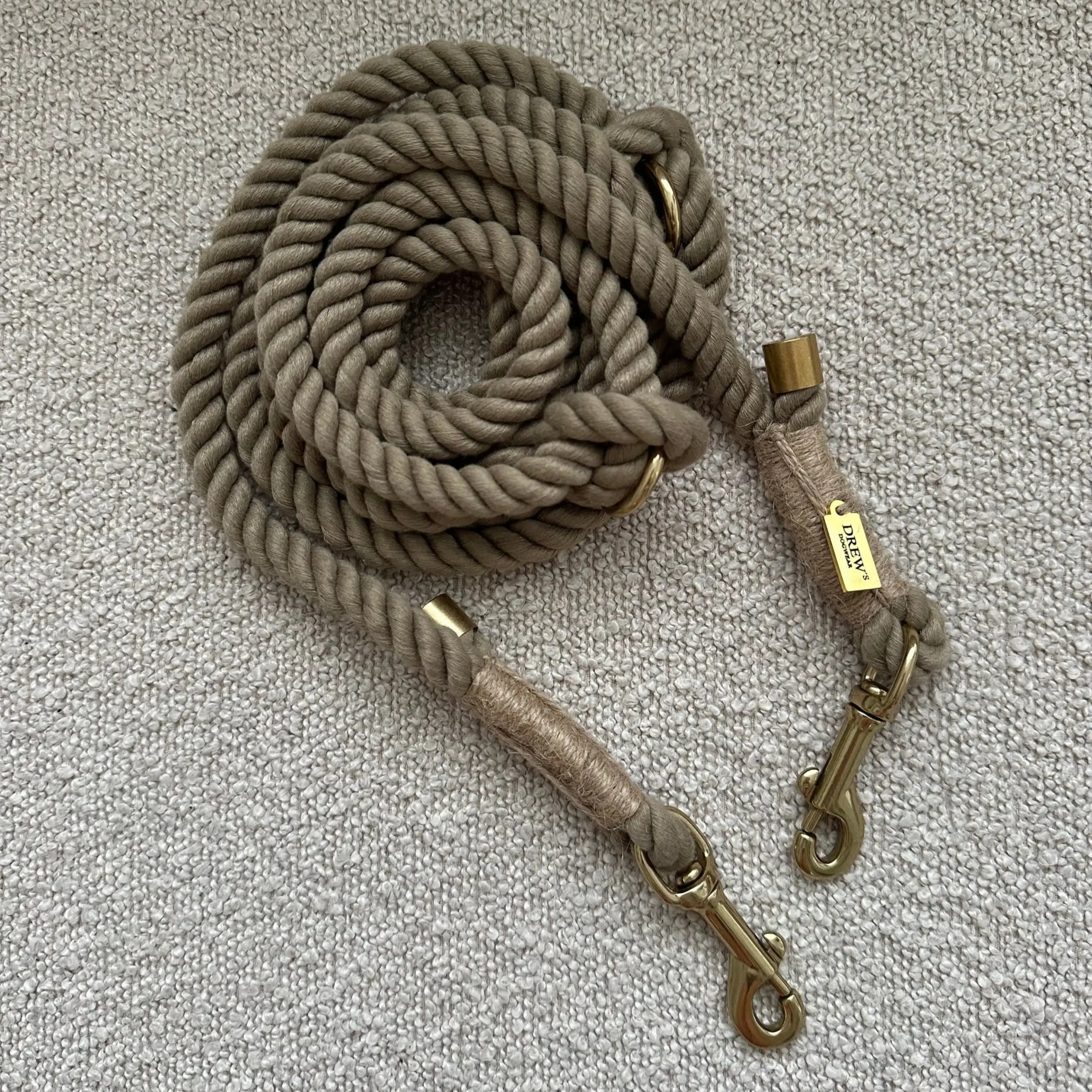 Drew&apos;s Dogwear Khaki // Justerbar og blød rebline (khaki)