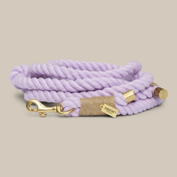 Drew&apos;s Dogwear Lavender // Flettet hundesnor i blødt reb (lilla)