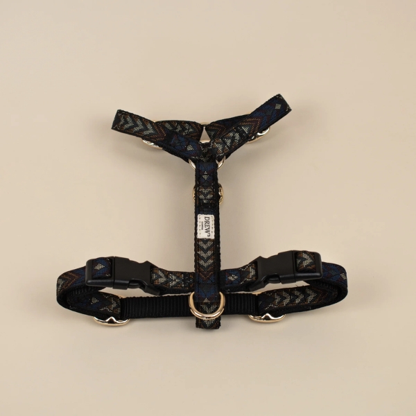 Drew&apos;s Dogwear Woody // Justerbar y-sele (grønt mønster) - S