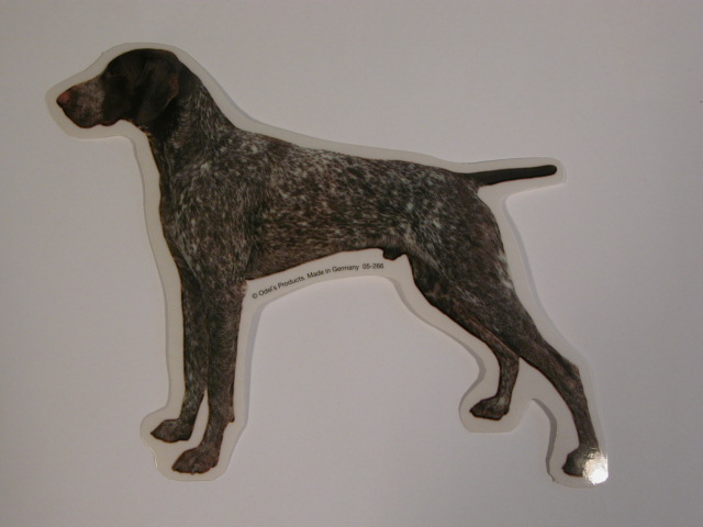 Hønsehund, korthåret, st. Vælg: klistermærke, nøglering, broche, slipsenål, mm.