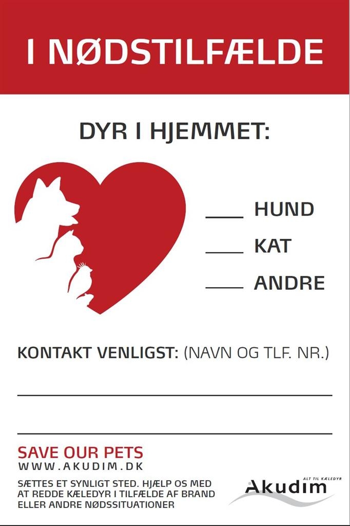 Klistermærke Dyr i hjemmet 2stk.