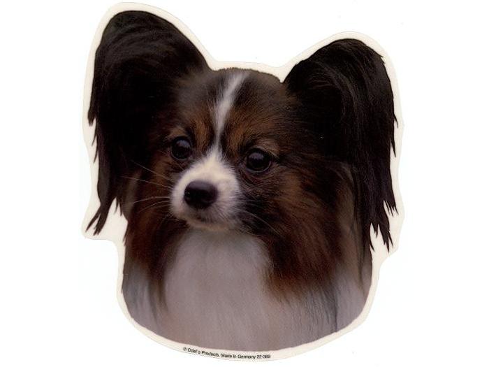Papillon, rød/hvid, hv. Vælg: klistermærke, nøglering, mm