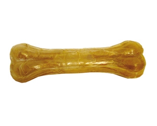 Presset tyggeben i oksehud. 27cm.