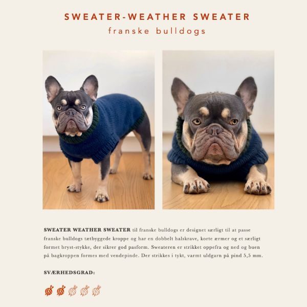 WEAR FIFI // Strikkeopskrift på hundesweater til fransk bulldog